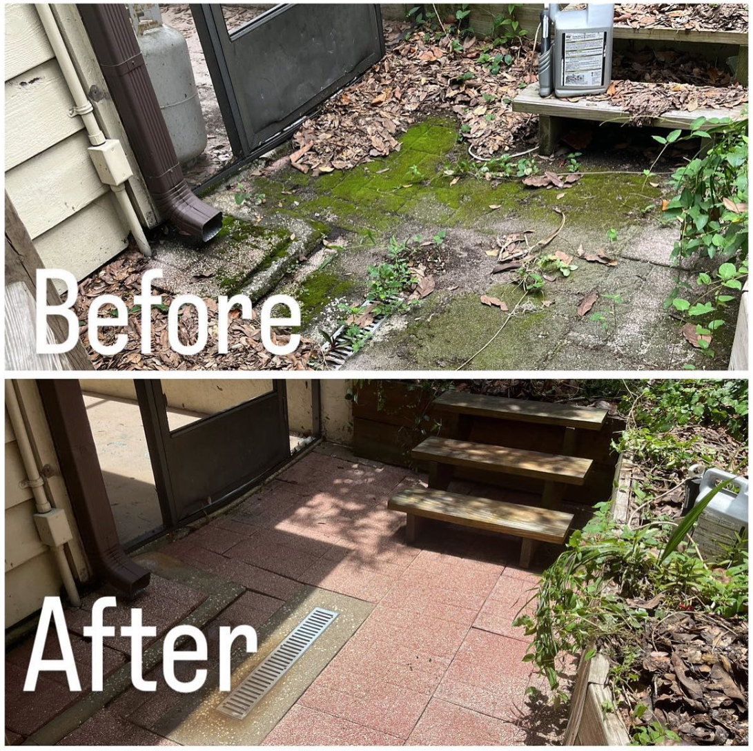 Before and after pressure washing example 2